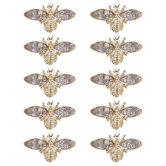 Healeved Bee Nail Charm 3D alloy on natural nails adds chic retro style.