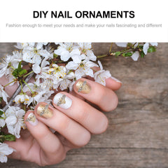 Healeved retro bee nail decor on fingertips showcases unique DIY nail art.