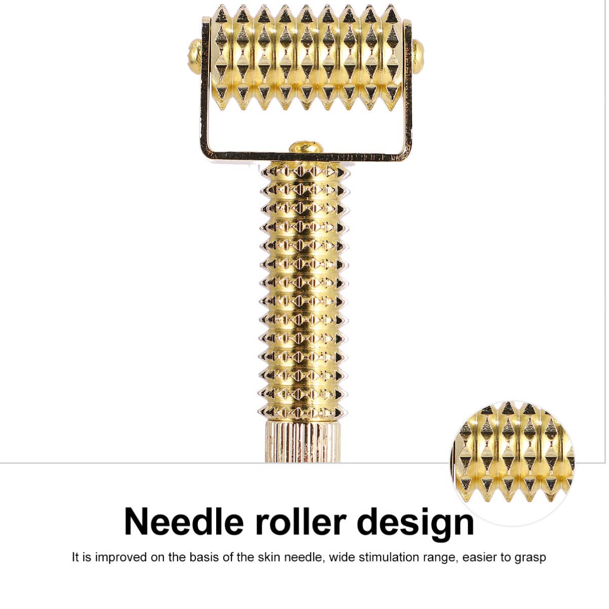 Copper needle ear massager with spring action and adjustable sensitivity