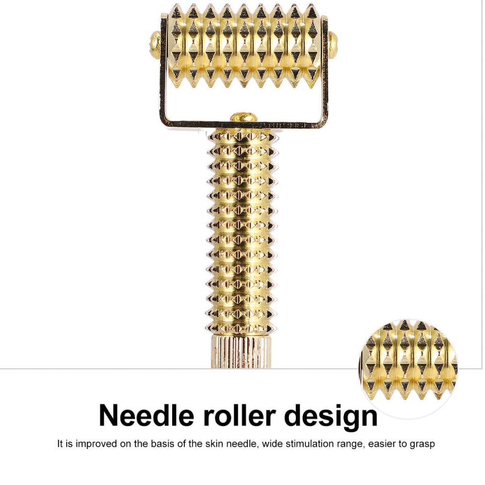 Copper needle ear massager with spring action and adjustable sensitivity