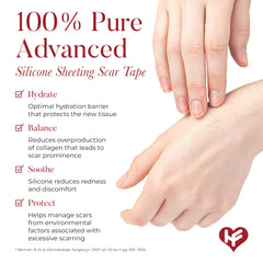 HealFast silicone scar sheets apply-on-skin demonstrates easy, comfortable placement over healing scars.