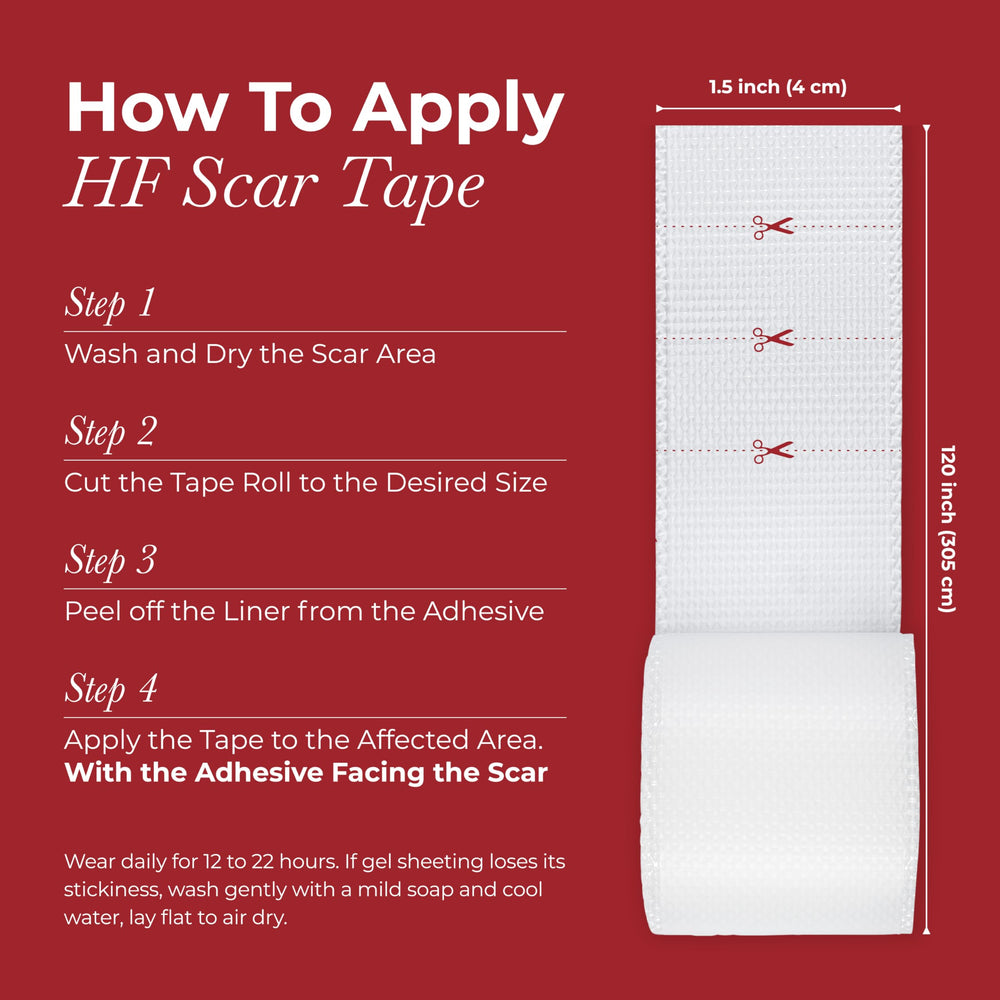HealFast silicone scar sheets kit layout highlights comprehensive scar care options.
