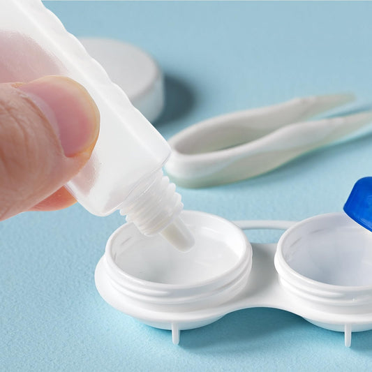 Travel-friendly mini dropper bottles for eye drops and lens care solutions