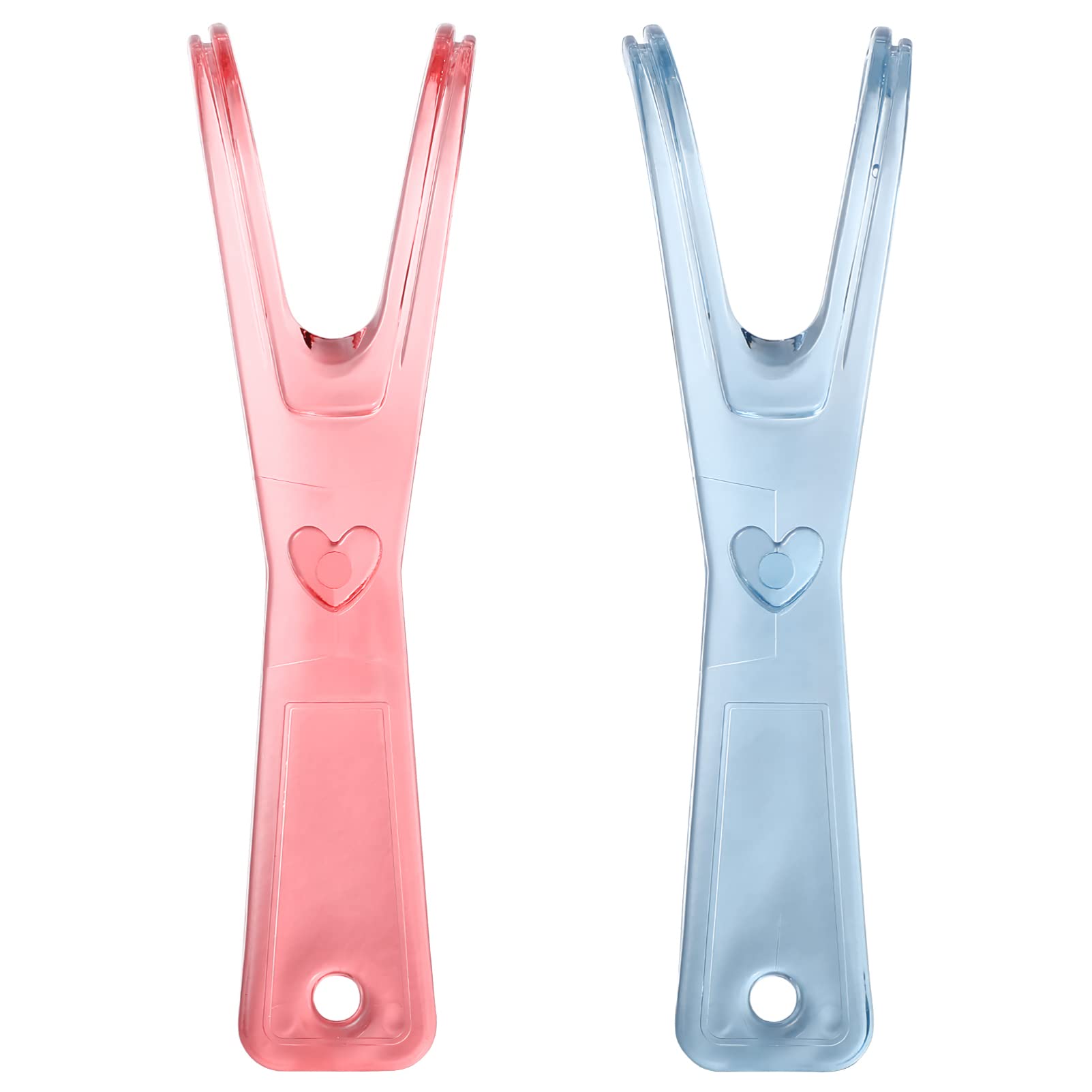 Healifty two-pack pink and blue dental floss holders