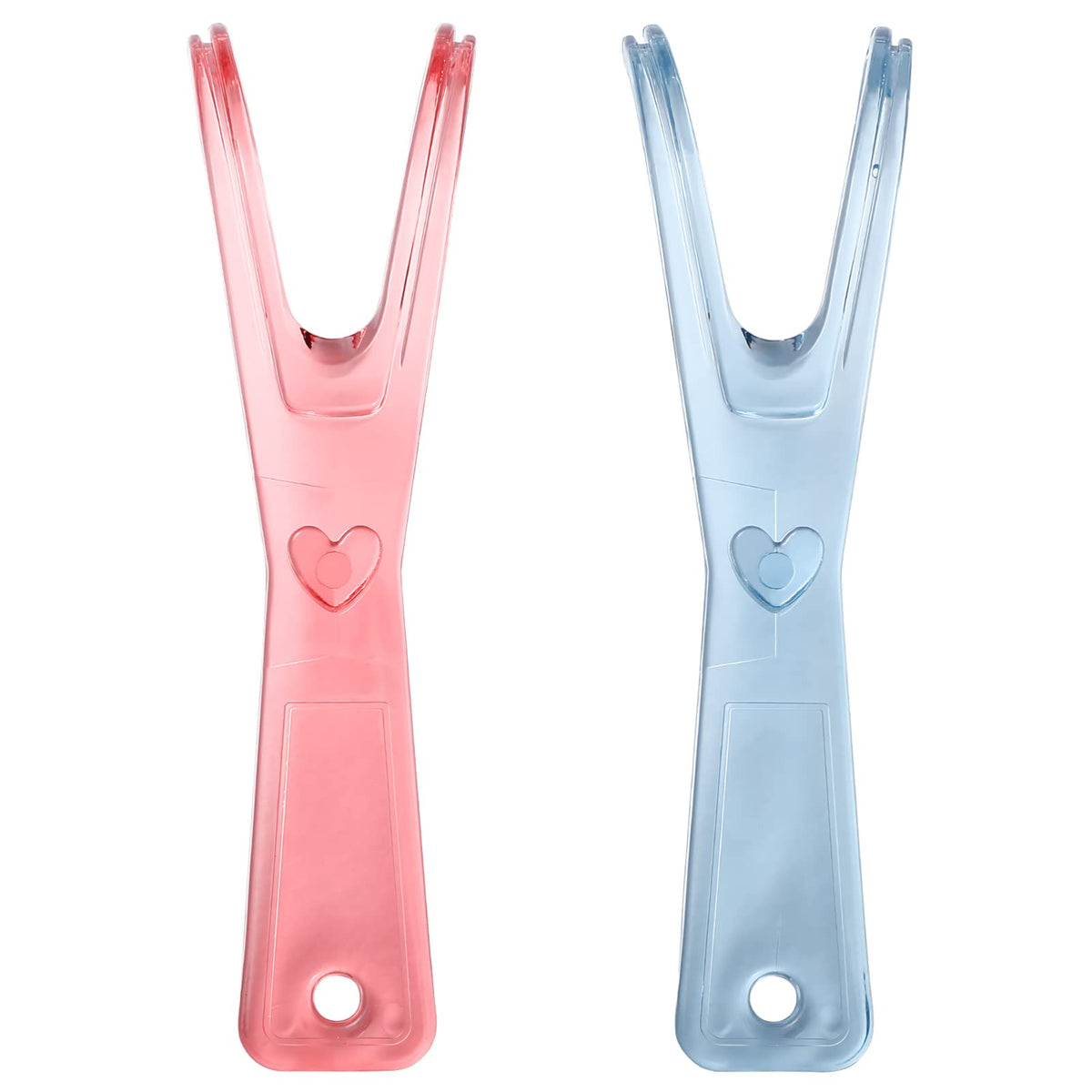 Healifty two-pack pink and blue dental floss holders