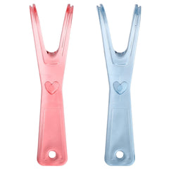 Healifty two-pack pink and blue dental floss holders