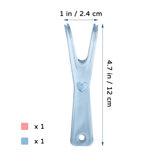 Pink dental floss holder with hanging hook