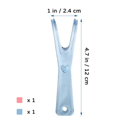 Pink dental floss holder with hanging hook