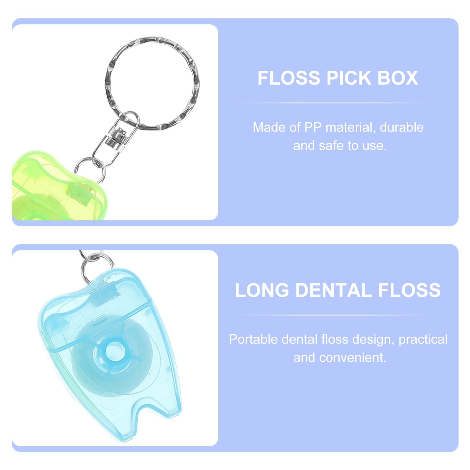 Durable floss picks in mini box