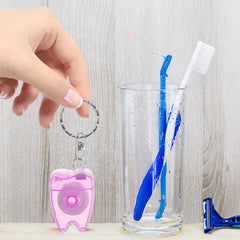 Five-piece floss picks inside compact box