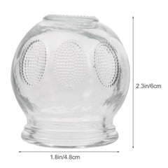 Individual glass cupping cups with wide mouth