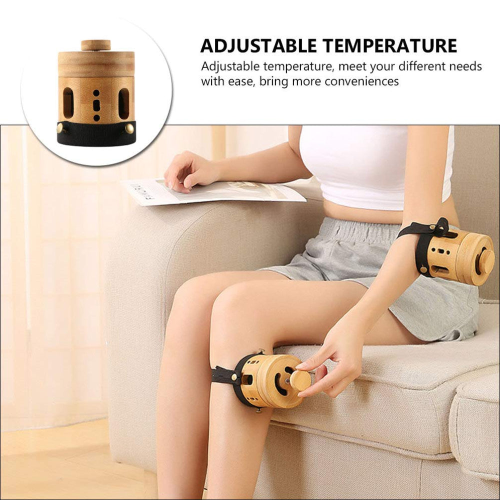 Close-up of the heat-resistant bamboo moxibustion box
