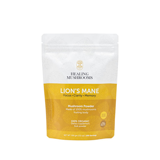 Healing Mushrooms Lion's Mane Pure Powder 100 g jar