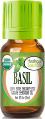Healing Solutions Basil Essential Oil 0.33 oz bottle