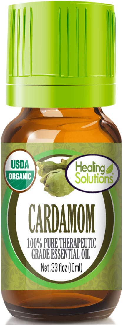 Healing Solutions Cardamom Essential Oil bottle 0.33 oz with label