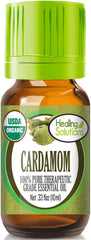 Healing Solutions Cardamom Essential Oil bottle 0.33 oz with label