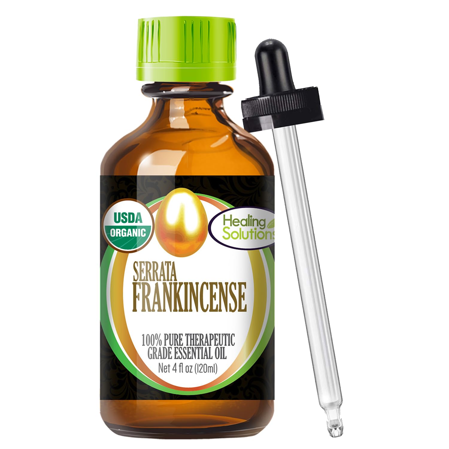 Healing Solutions Organic Frankincense Essential Oil 4 oz bottle