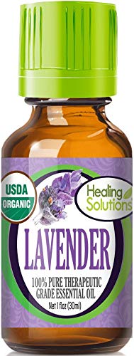 Healing Solutions 1 oz Lavender Essential Oil bottle front view