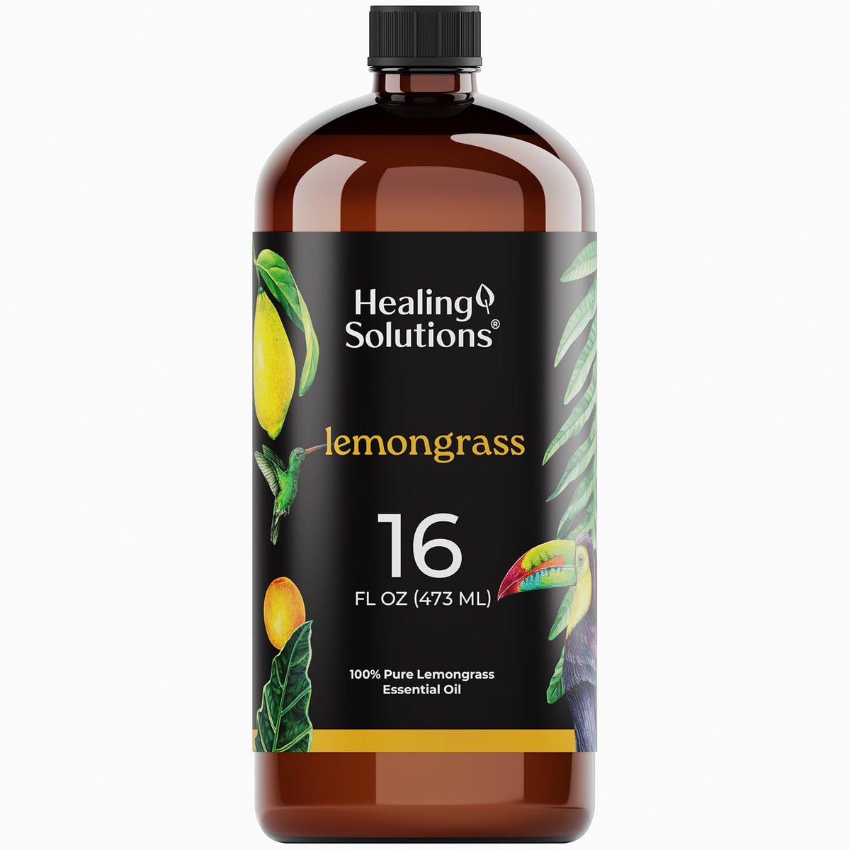 Healing Solutions Lemongrass Essential Oil 16oz bottle