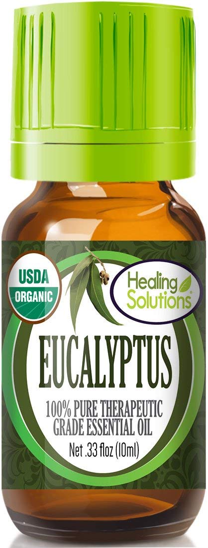 Healing Solutions Organic Eucalyptus Essential Oil 10ml bottle front view