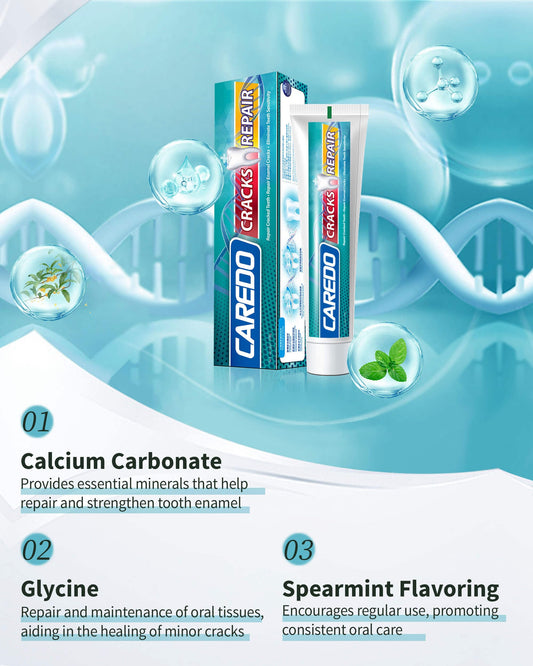 Close-up of CAREDO Healing Teeth Crack Toothpaste texture