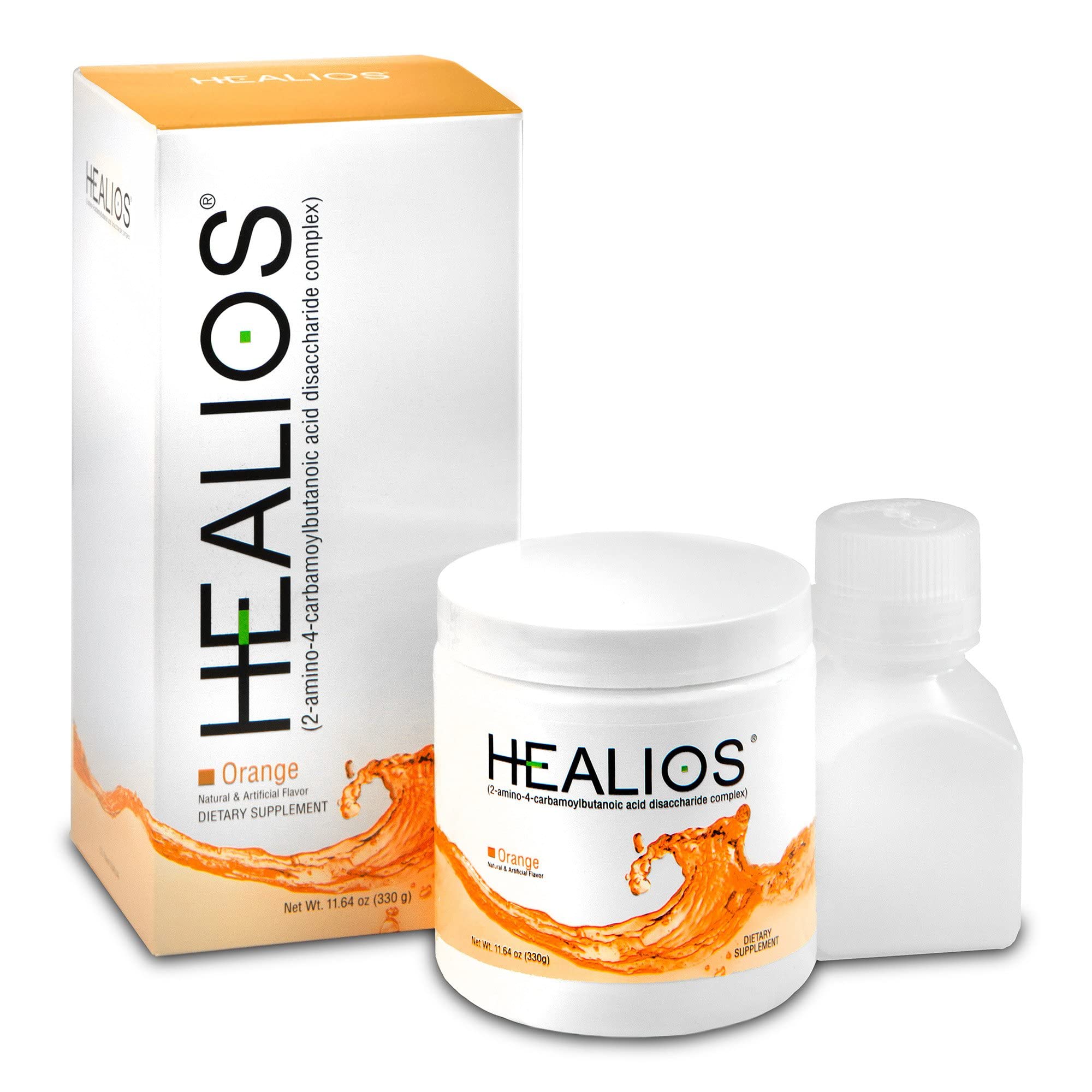 Healios orange flavor powder tub