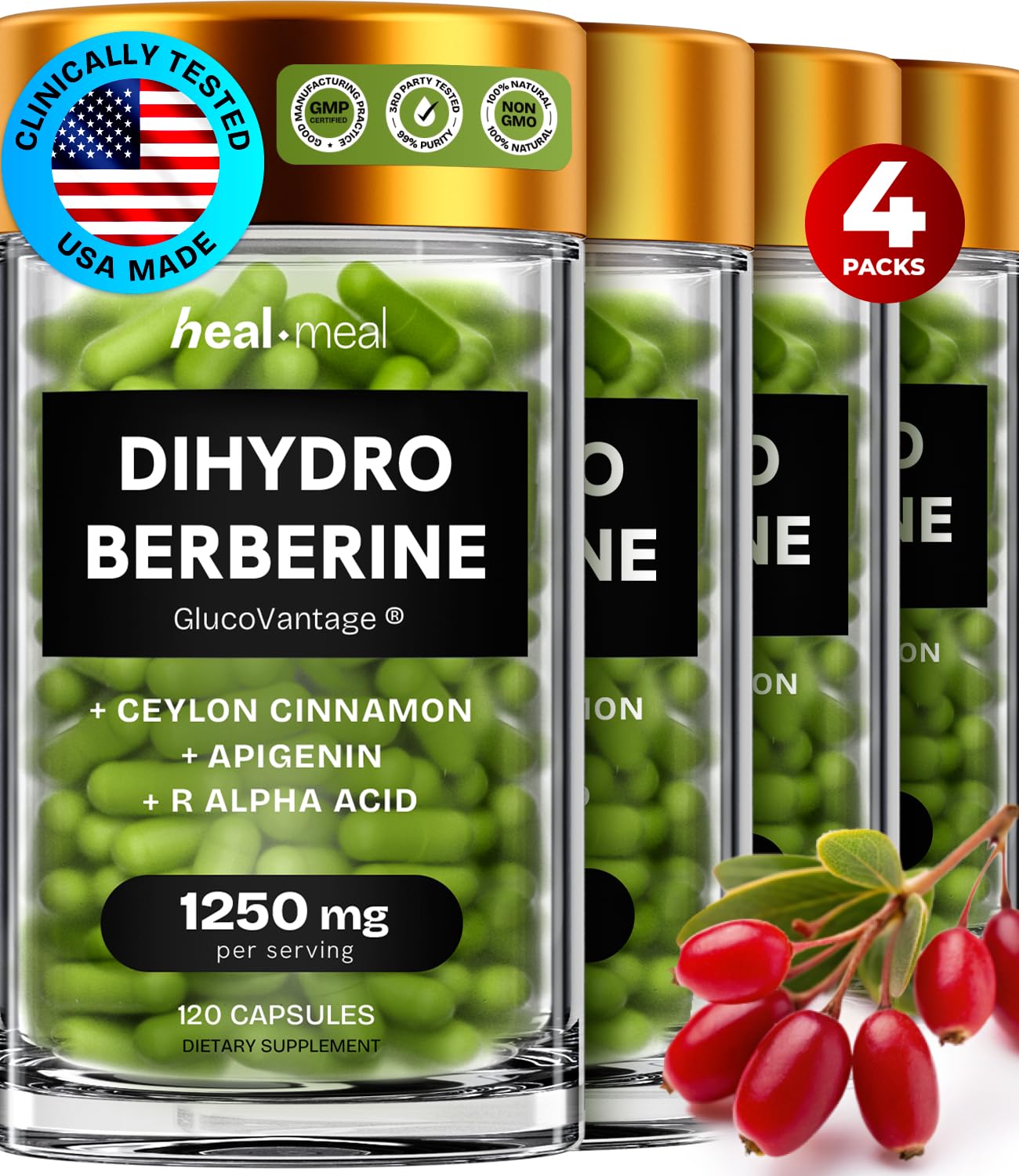 HealMeal Dihydroberberine bottle front