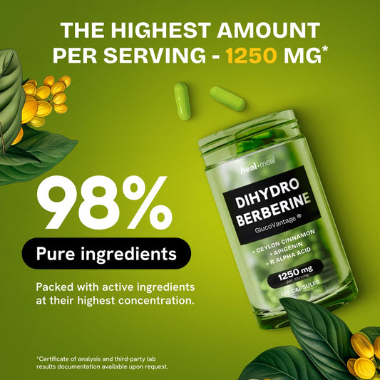HealMeal Dihydroberberine bottle back label