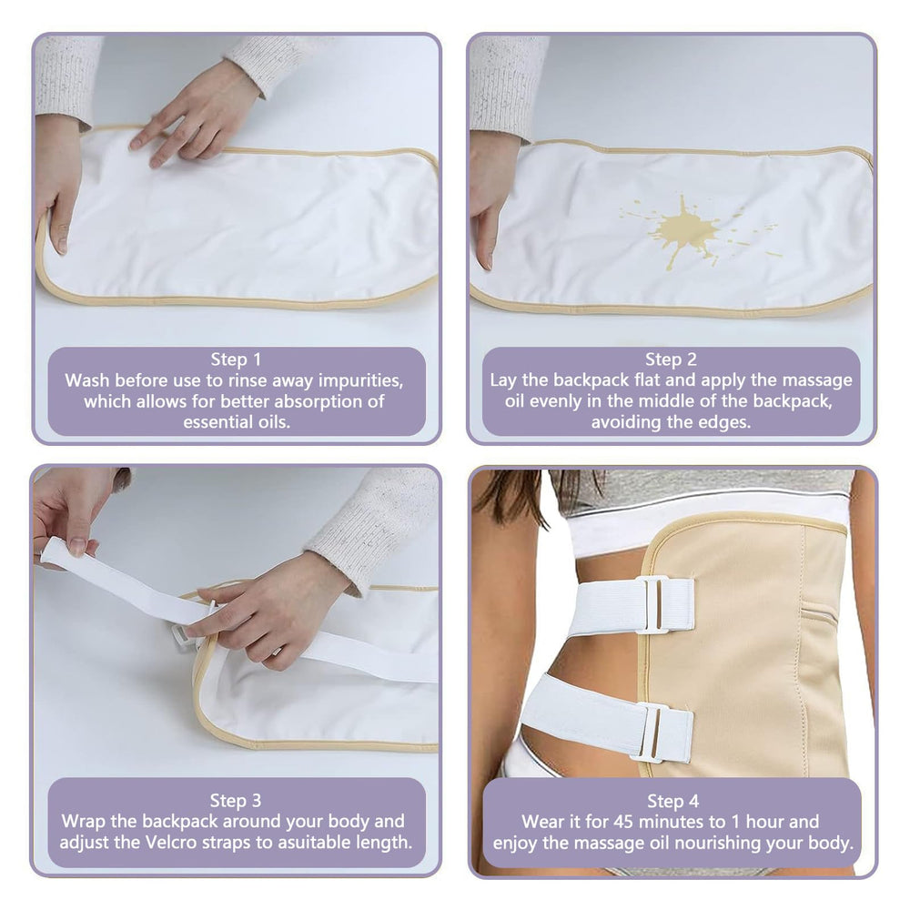 Castor oil wrap applied to the abdomen