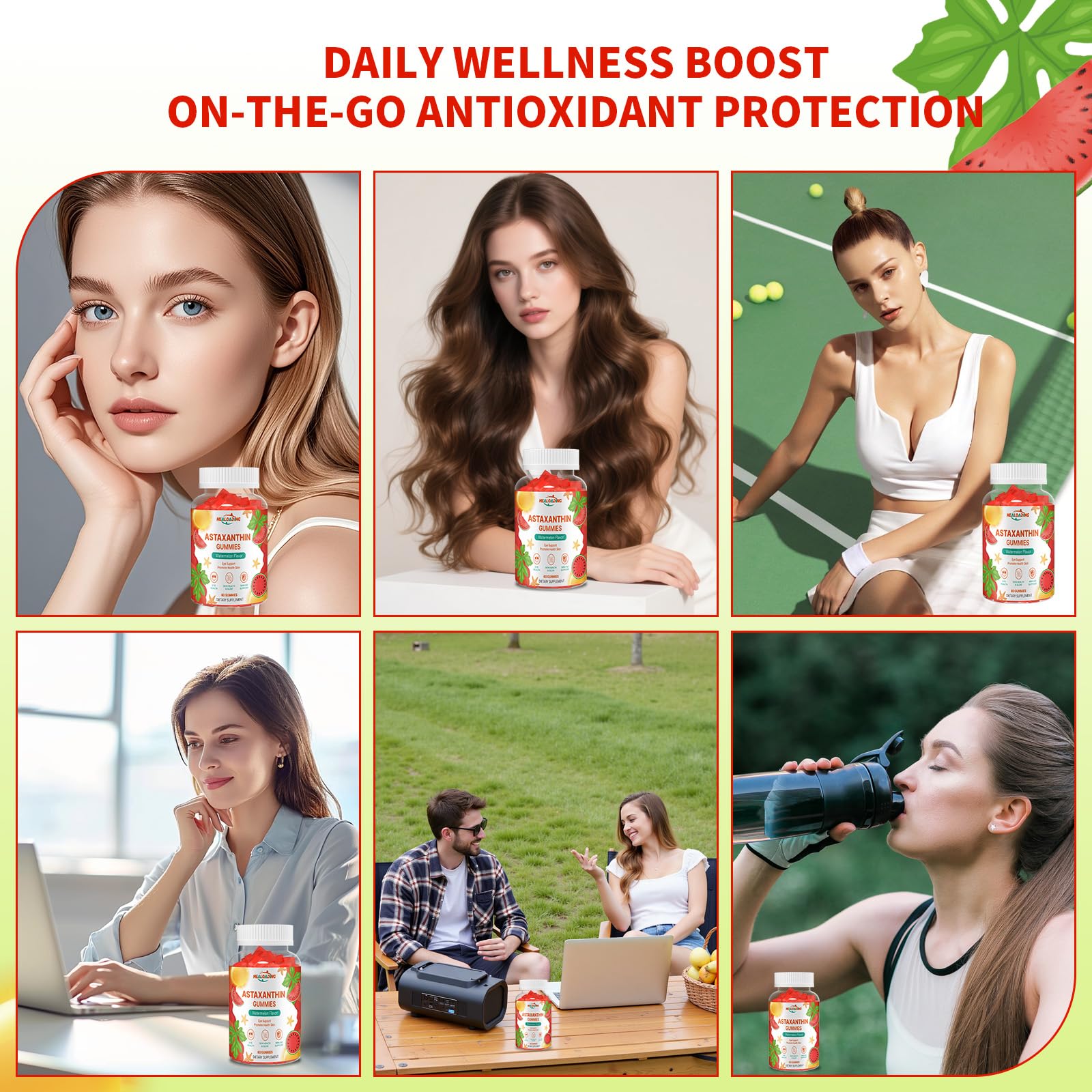 60-count bottle of HEALOADING Astaxanthin Gummies