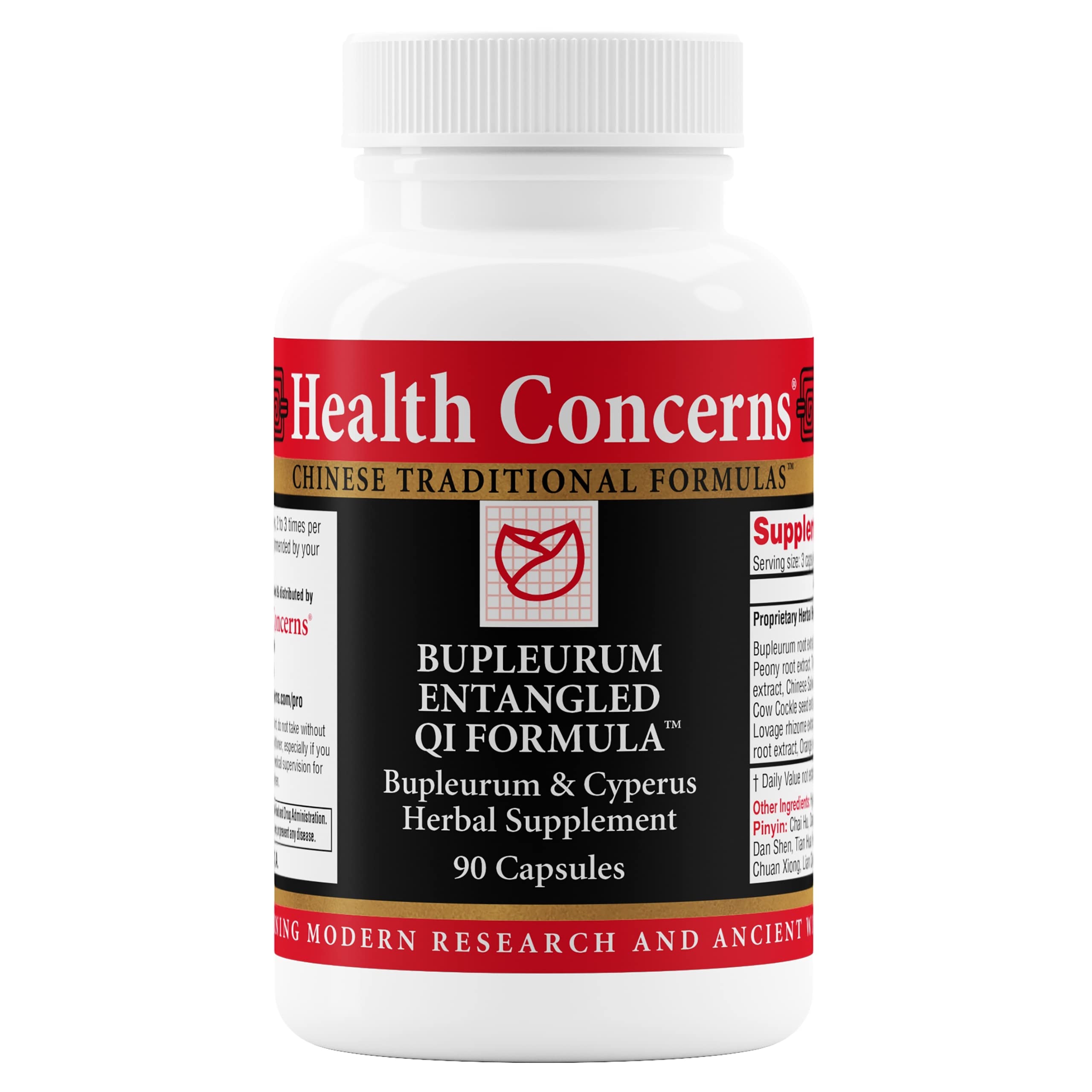 Bottle of Health Concerns Bupleurum Entangled Qi Formula with 90 capsules