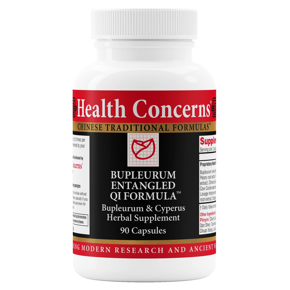 Bottle of Health Concerns Bupleurum Entangled Qi Formula with 90 capsules
