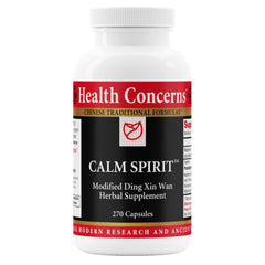 Health Concerns Calm Spirit bottle label promoting emotional balance.