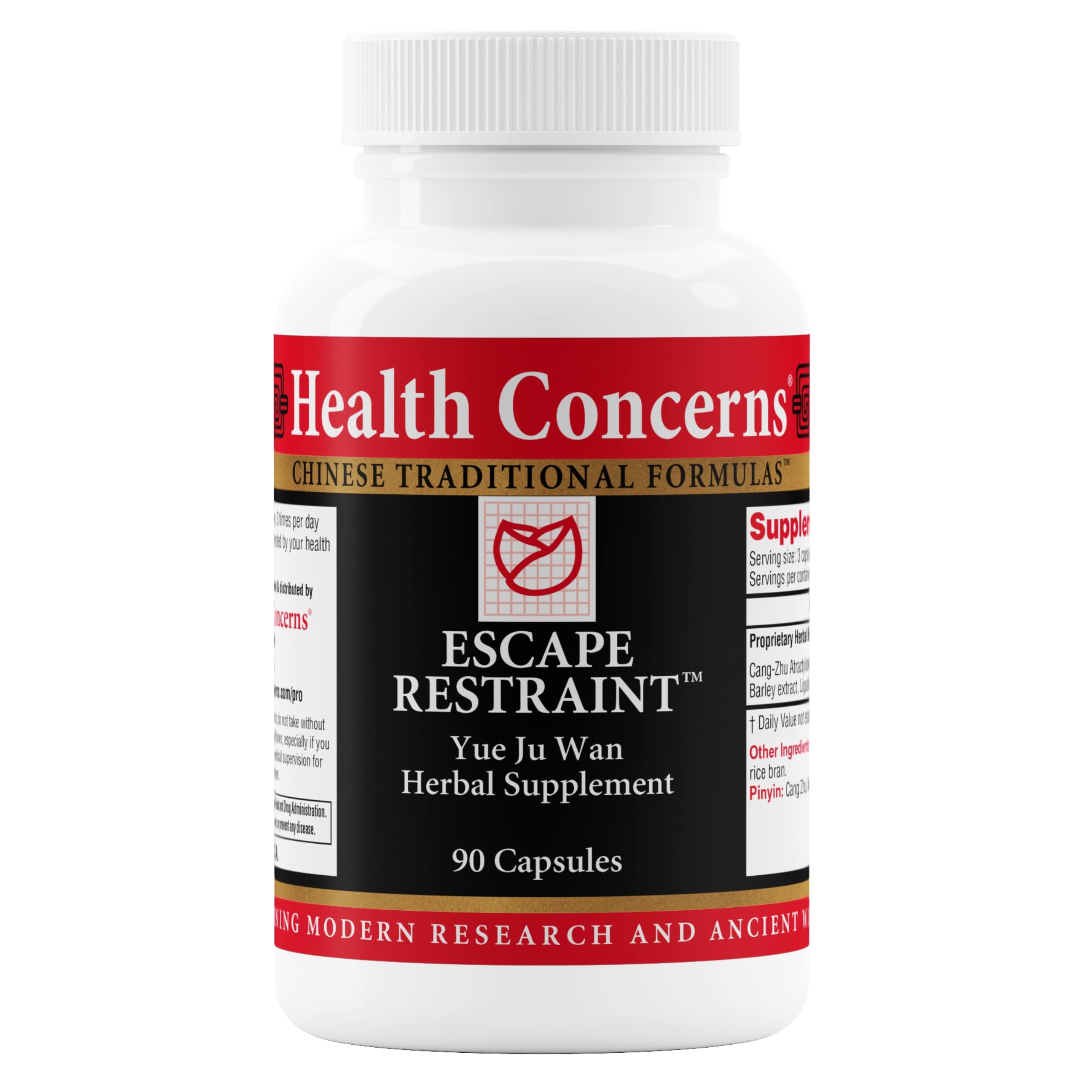 Health Concerns bottle displaying digestion and liver support formula
