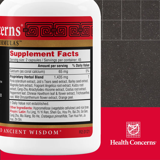 Front view of Health Concerns digestive supplement bottle