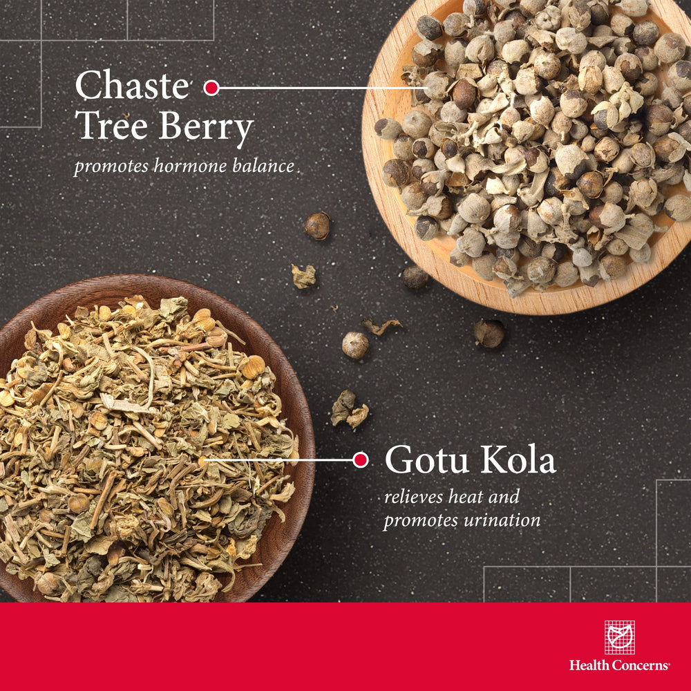 Herbal ingredients including Gotu Kola and Dong Quai