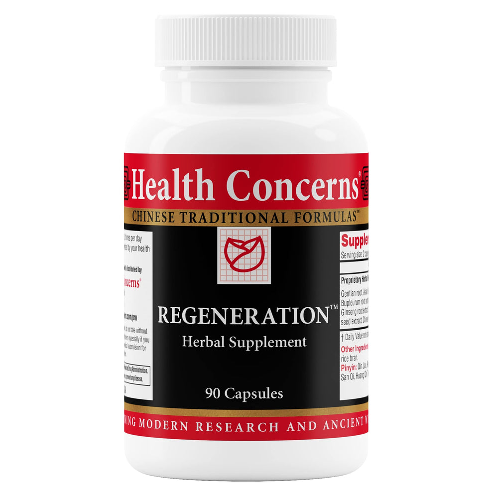 Front view of Health Concerns Regeneration bottle with 90 capsules
