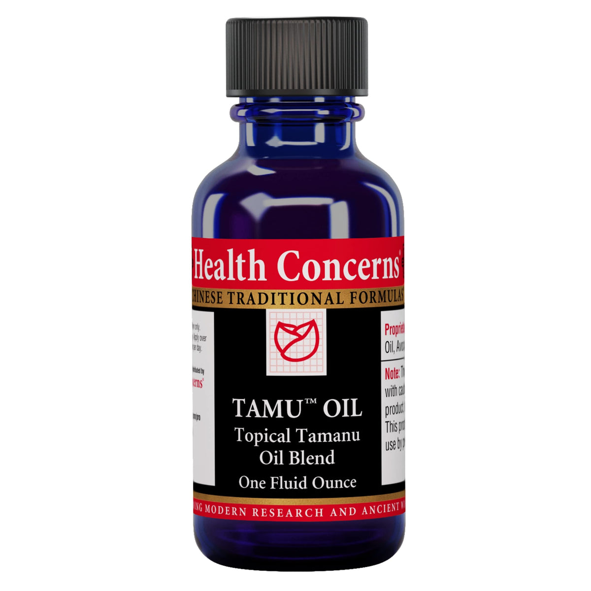 Health Concerns Tamu Oil bottle shows a compact 1 oz design for on-the-go moisturization