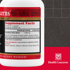Traditional Chinese Herbal Formula bottle label