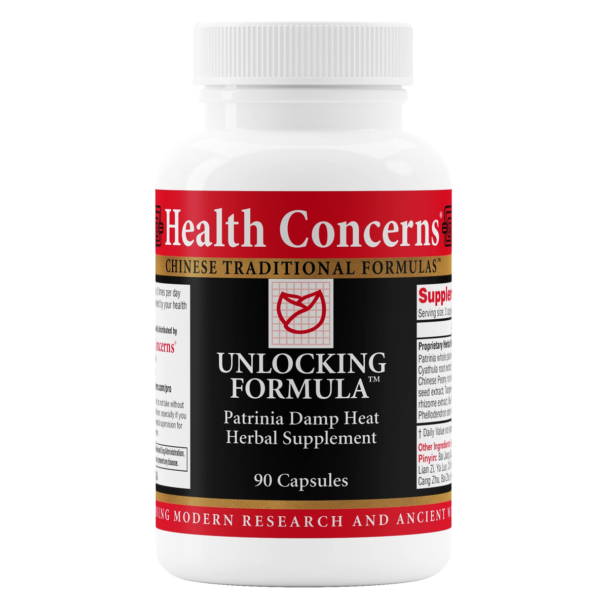 Health Concerns Unlocking Formula bottle with 90 capsules