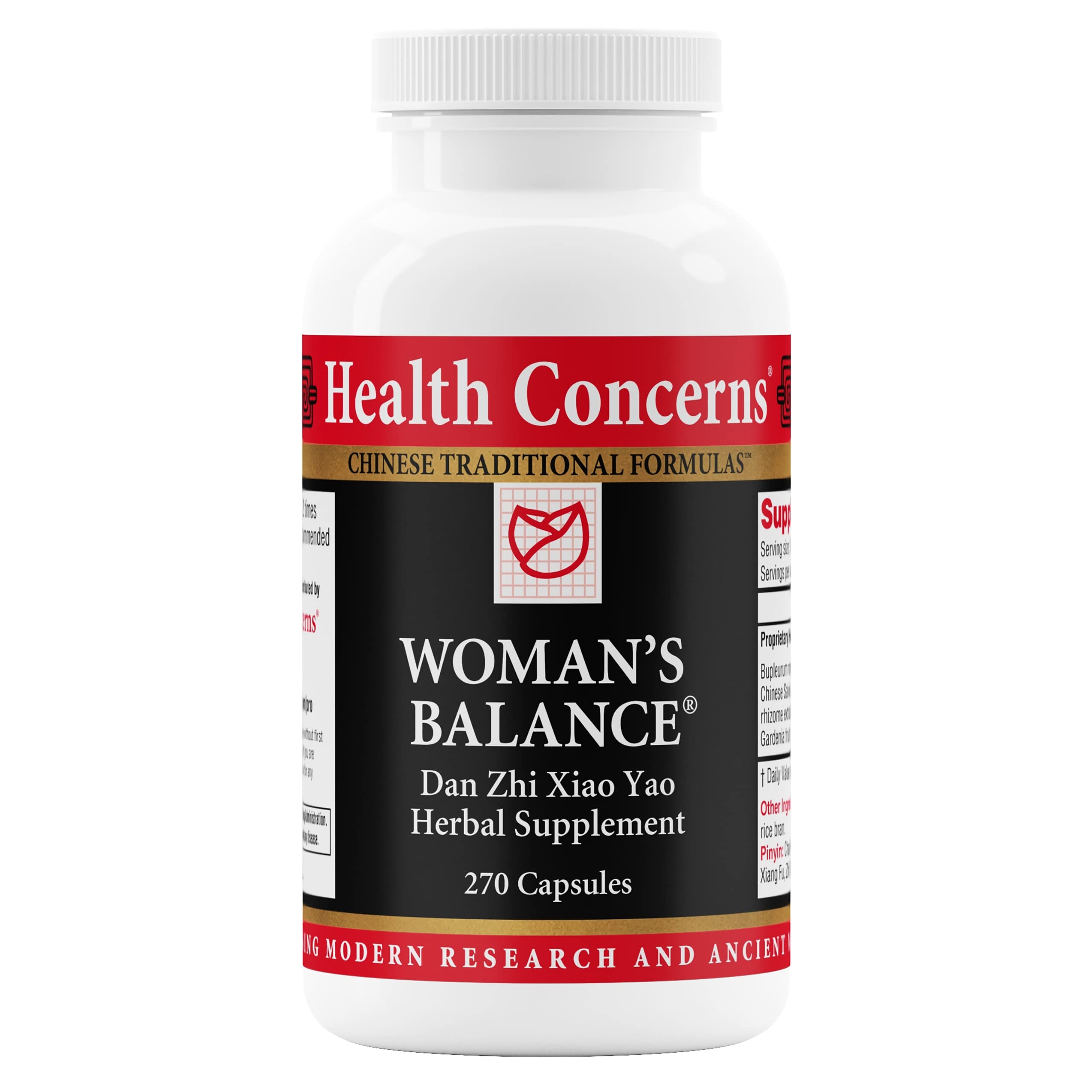 Bottle of Health Concerns Women's Balance herbal supplement for PMS relief