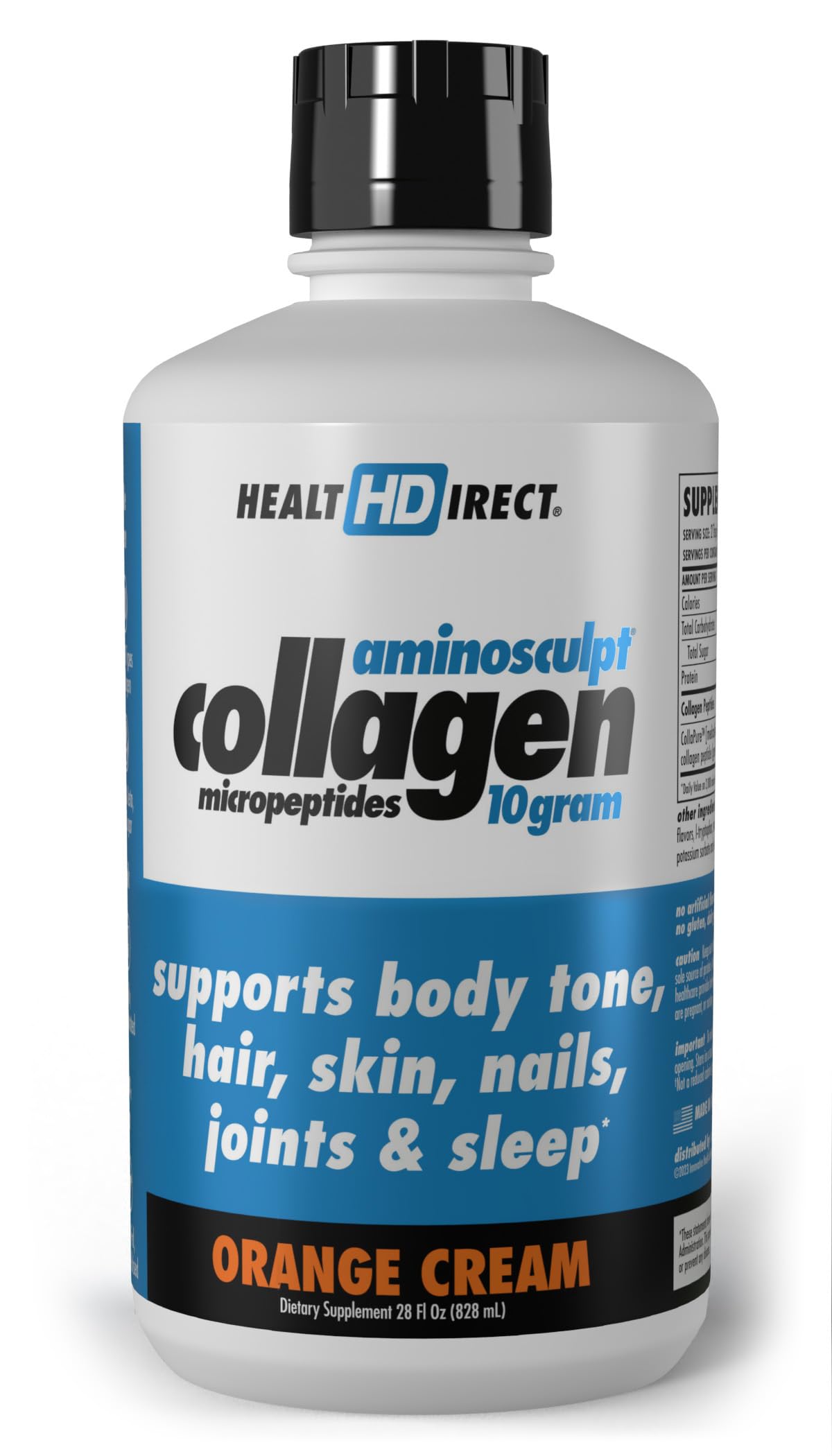 AminoSculpt Liquid Collagen Micropeptides bottle front 28 oz