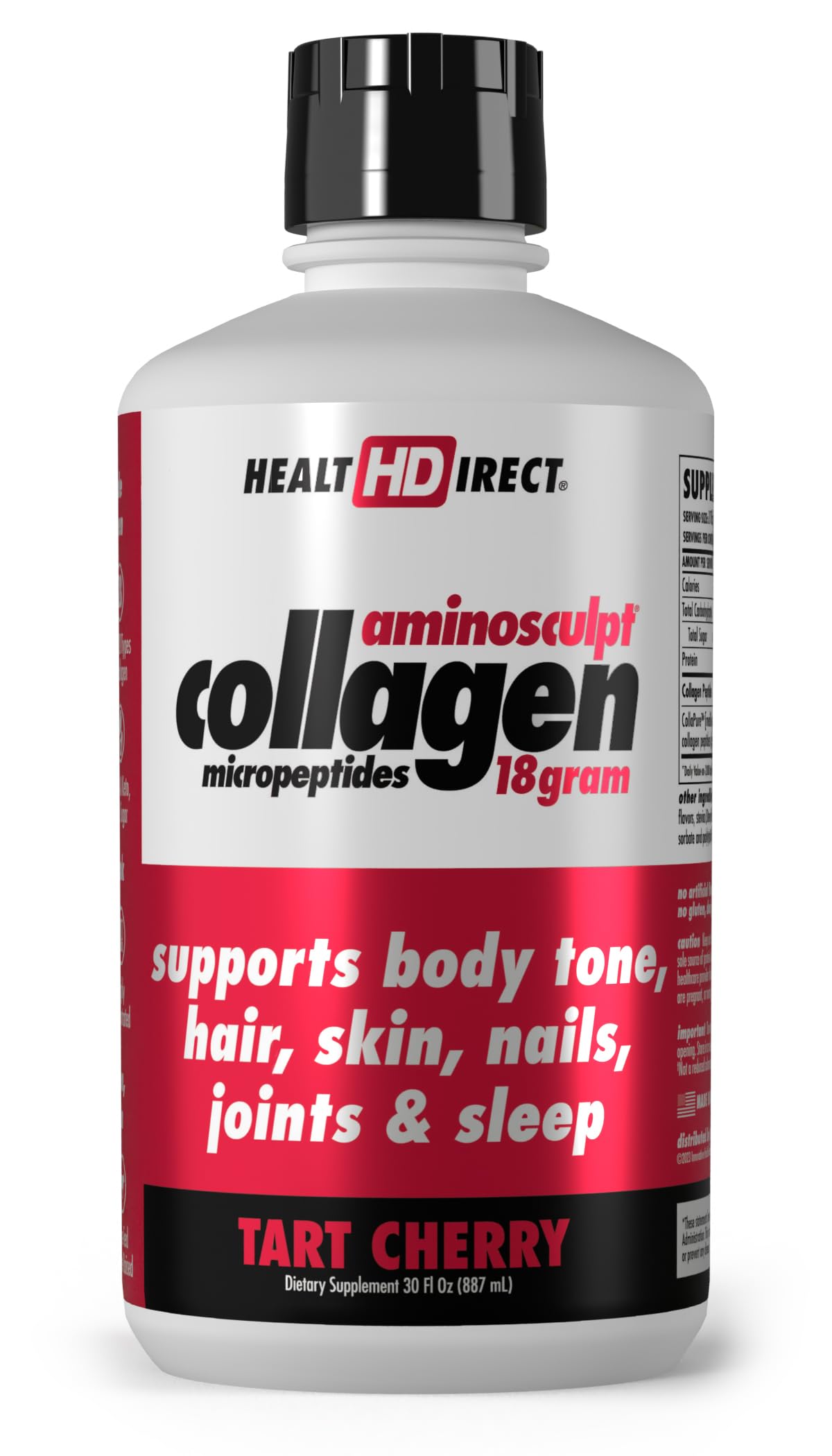 HEALTH DIRECT AminoSculpt Sugar-Free Liquid Collagen bottle with Tart Cherry flavor