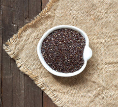 Plantago Psyllium seeds prepared for drinks and recipes