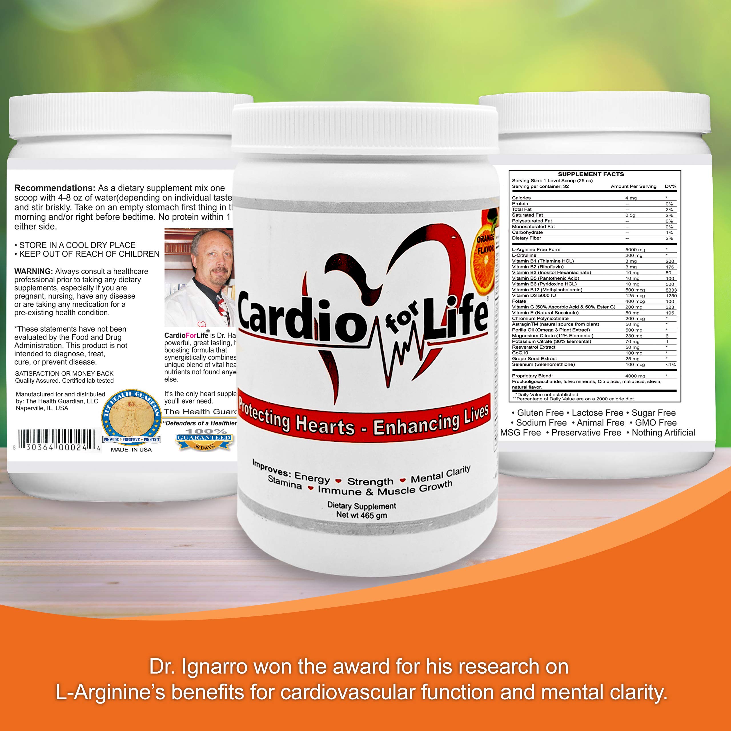 Pouring Cardio for Life powder into a glass of water
