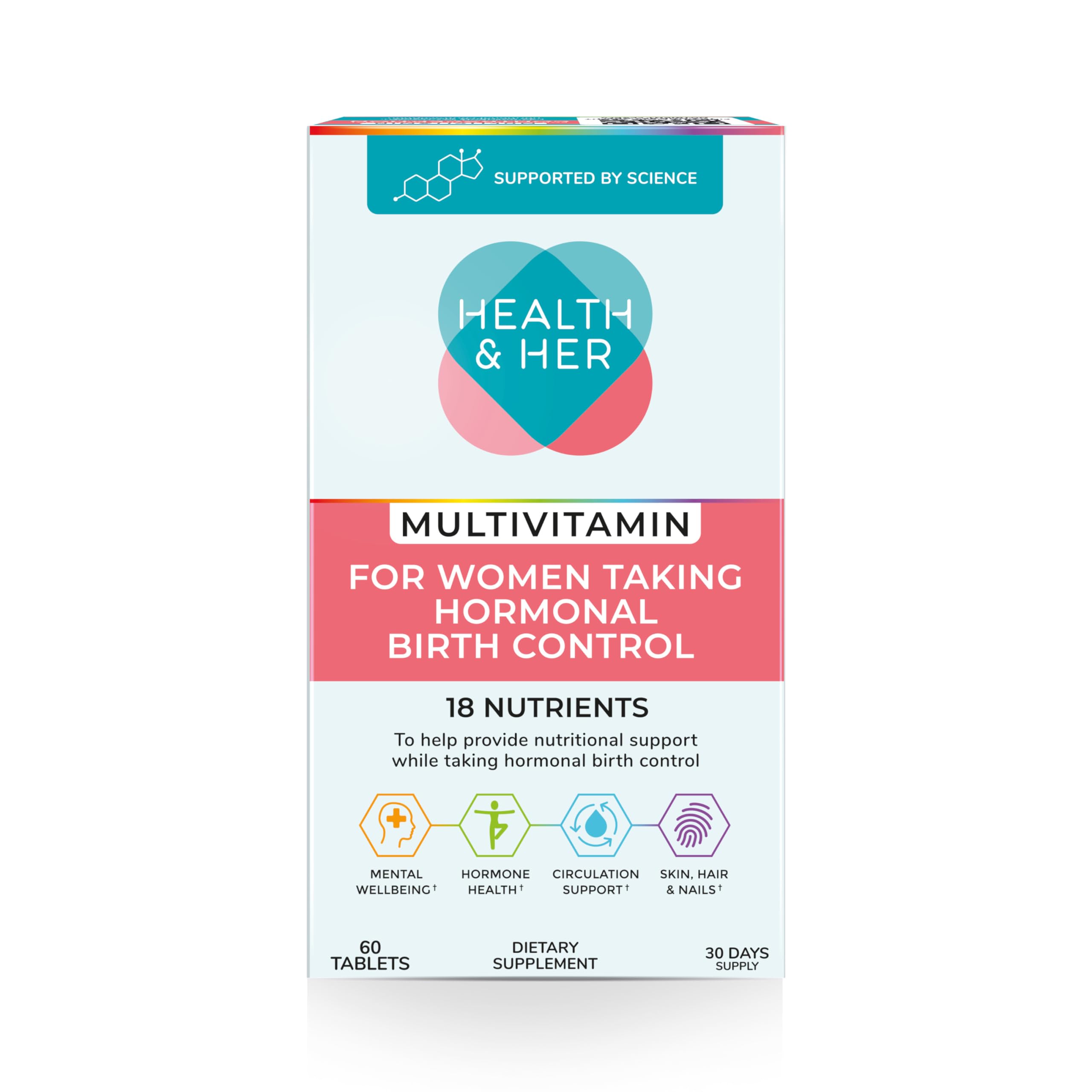 Health & Her multivitamin bottle for women taking birth control