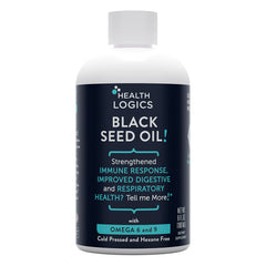 Health Logics Black Seed Oil bottle 6 oz, front view