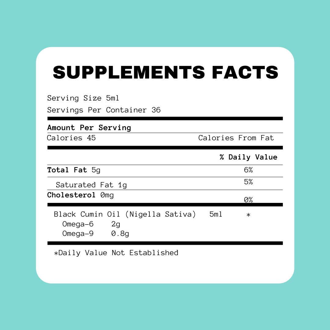 Made in USA facility quality assurance seal for Health Logics Black Seed Oil