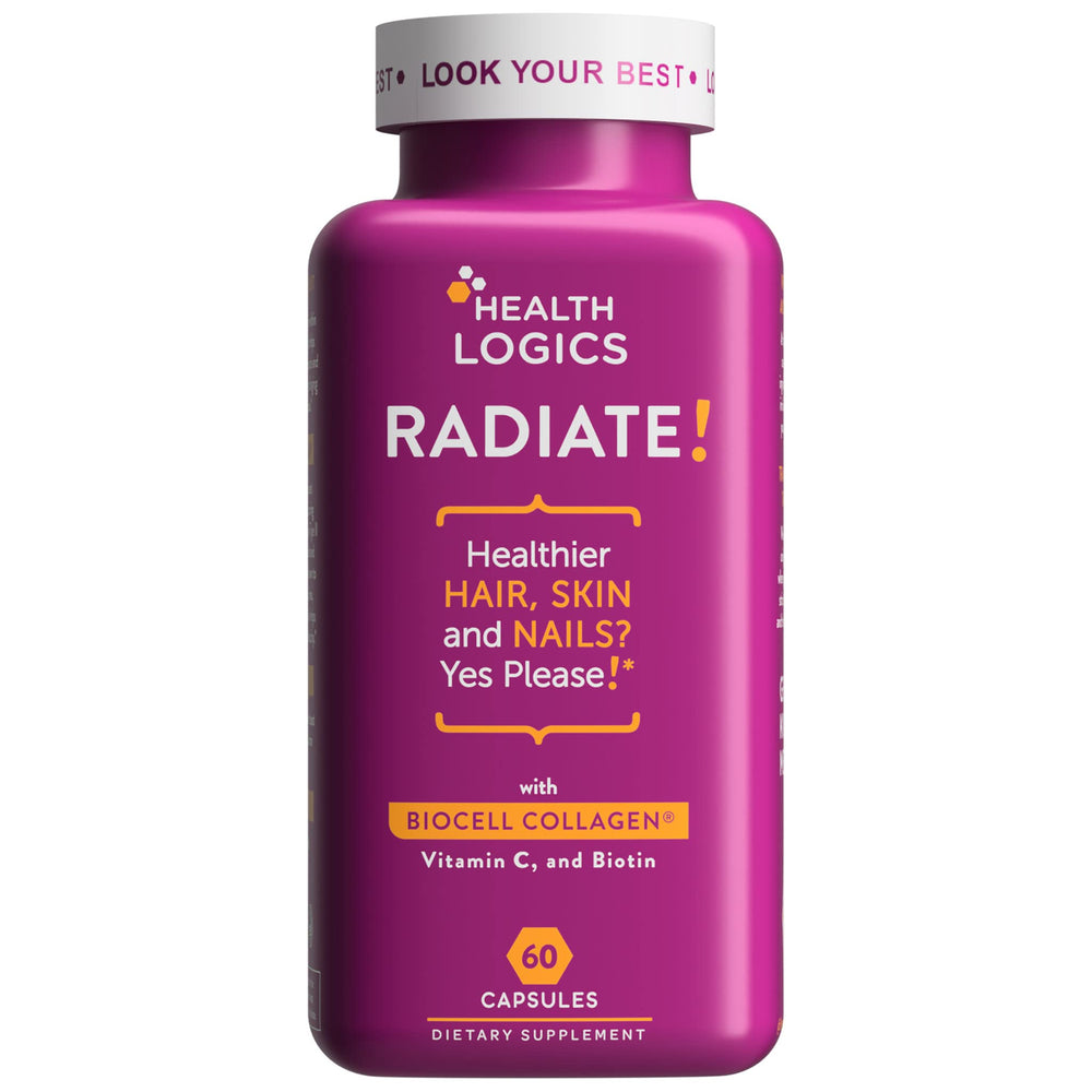 Health Logics Radiate: Hair, Skin & Nails formula with Biotin and BioCell Collagen