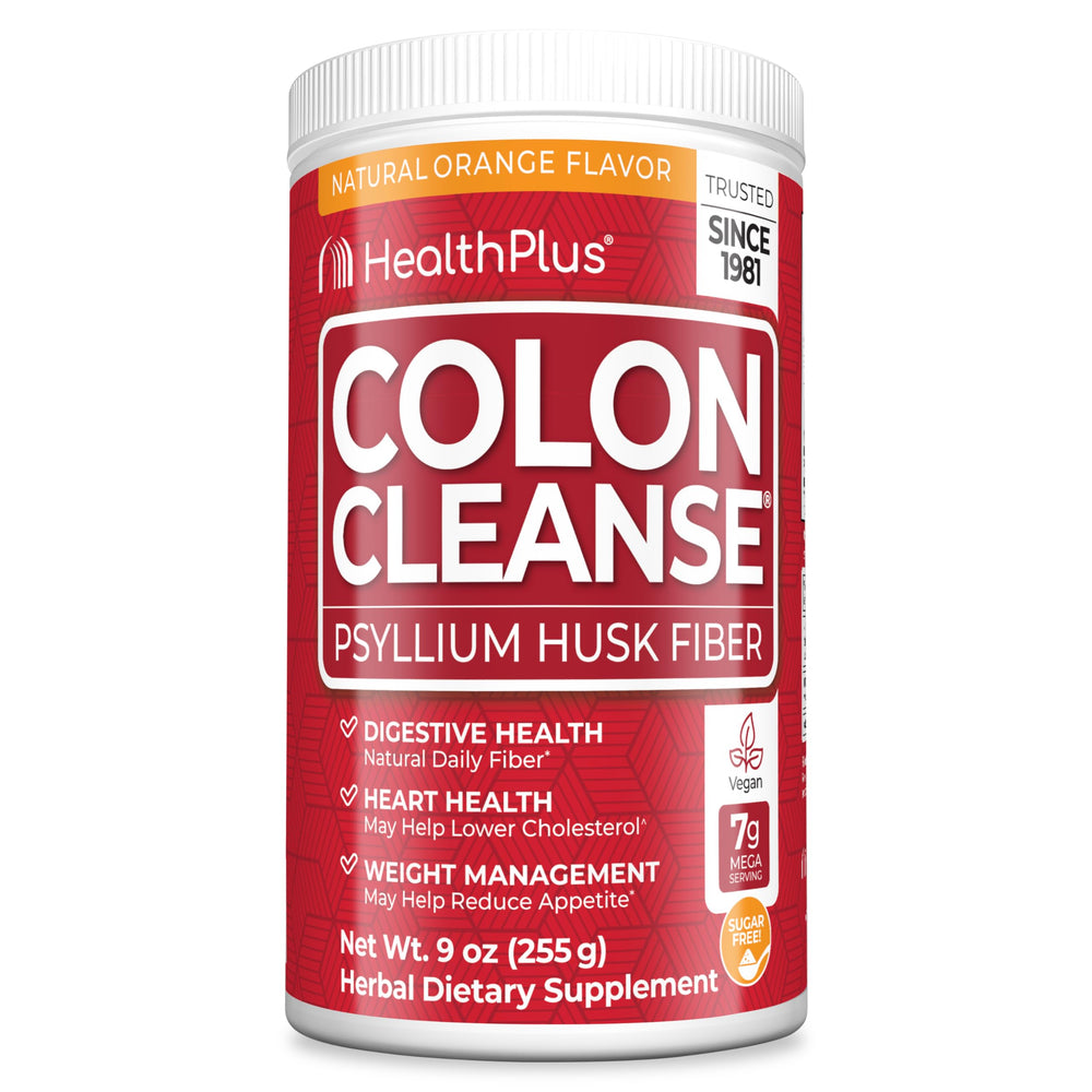 Bottle of Health Plus Colon Cleanse orange flavor (9 oz, 36 servings)